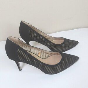 Jessica Simpson Leevie Perforated Black Pointed Toe Heels 9M Office Party Event